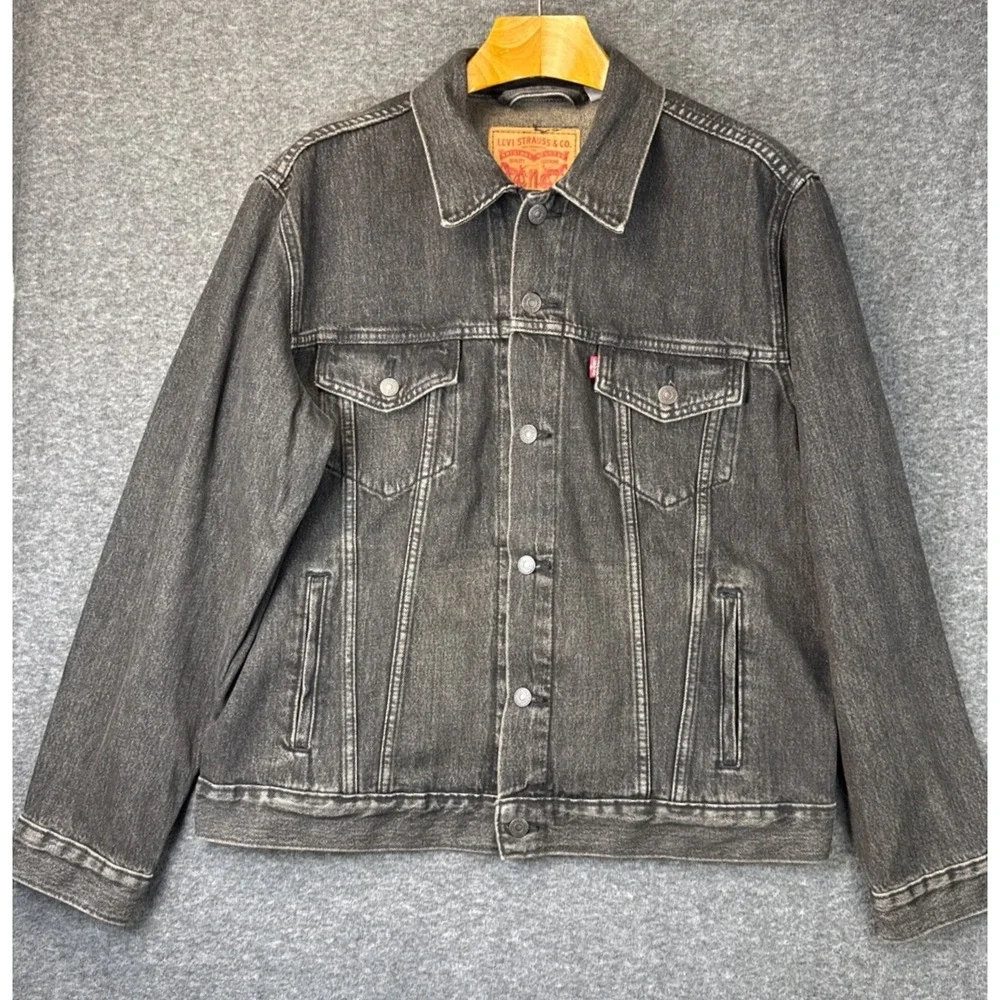 Levi's Trucker Jacket Mens L Black Jason Aldean Las Vegas Country Cowboy Rodeo - Picture 1 of 14